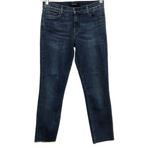 J BRAND Denim Jeans Indigo Dark Blue Size 26 Skinny Leg Cropped Silverpool